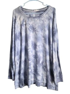 Workshop Republic Clothing Blue Gray Tie-Dye Long Sleeve Top